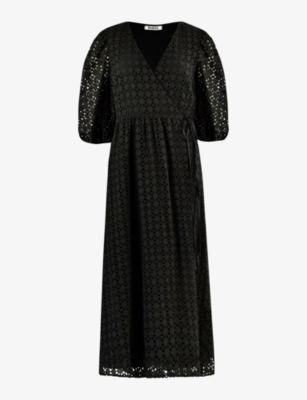 RO&ZO - Broderie-anglaise V-neck cotton midi dress | Selfridges.com