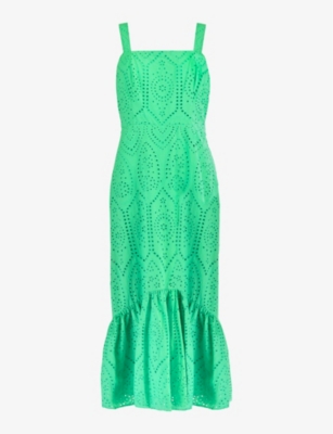 RO&ZO - Broderie-anglaise tiered-hem cotton maxi dress | Selfridges.com