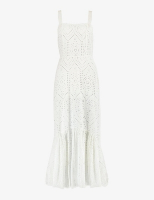 RO&ZO - Broderie-anglaise tiered-hem cotton maxi dress | Selfridges.com