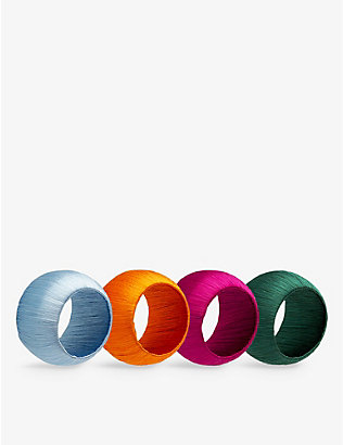ANNA + NINA: Whimsical corded-woven napkin rings set of 4