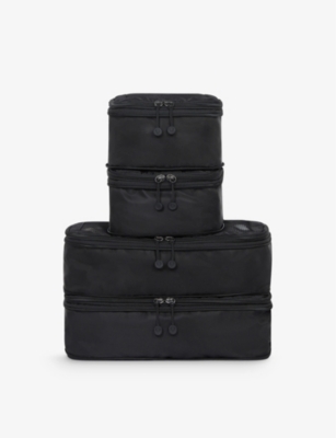 Antler Black Chelsea Zipped Pack Of Four Woven Travel Cubes