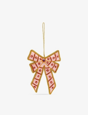 ANNA + NINA: Extravagant Bow sequin-embellished Christmas decoration 13cm