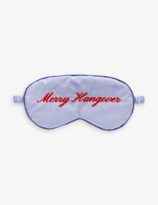 ANNA + NINA: Merry Hangover slogan-embroidered cotton sleeping mask