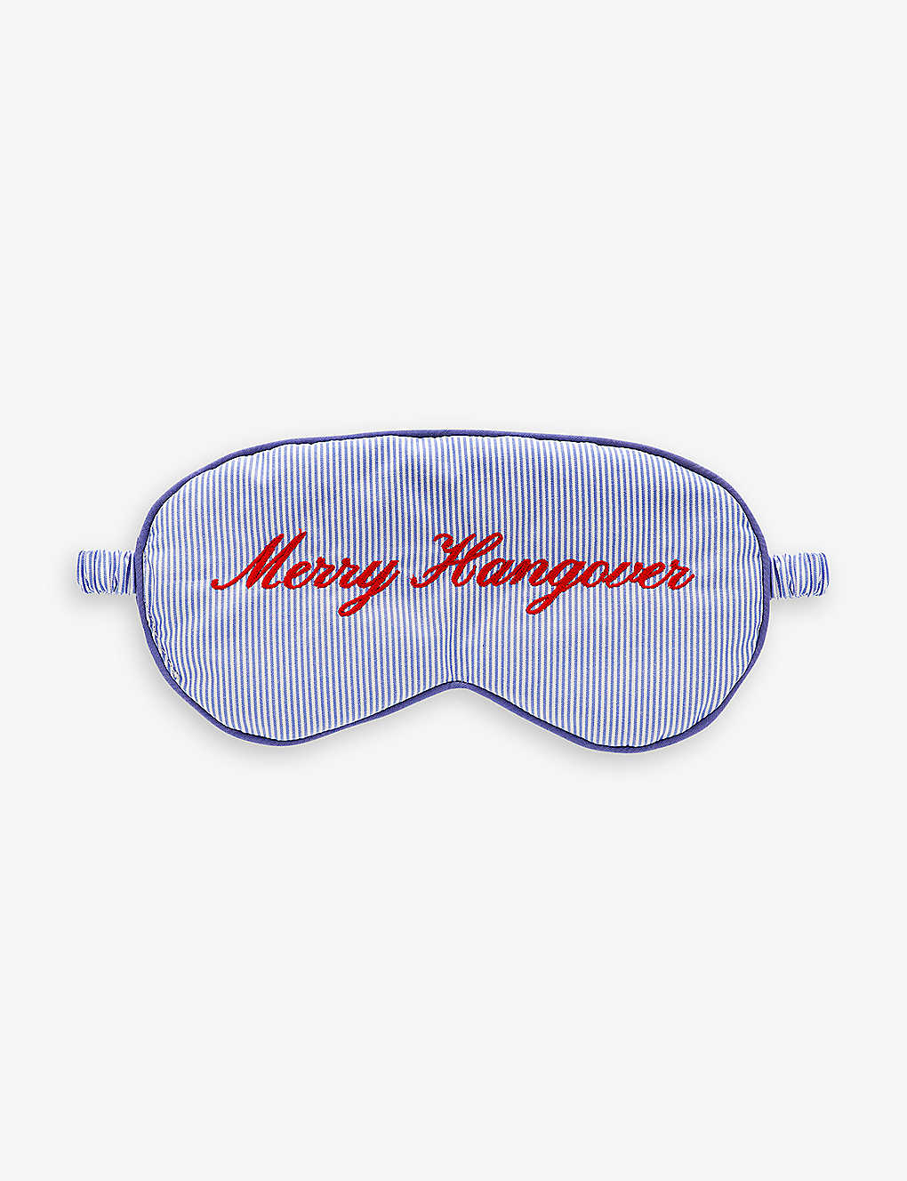 Anna + Nina Merry Hangover Slogan-embroidered Cotton Sleeping Mask