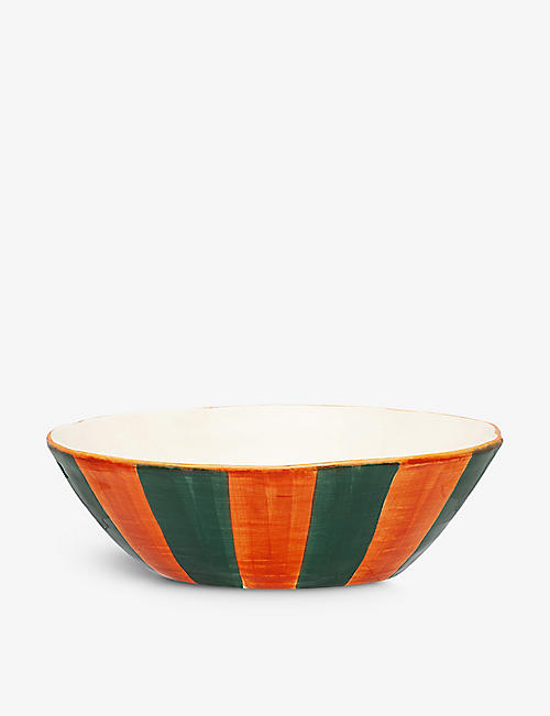 ANNA + NINA: Big Cinnamon striped ceramic bowl 28cm