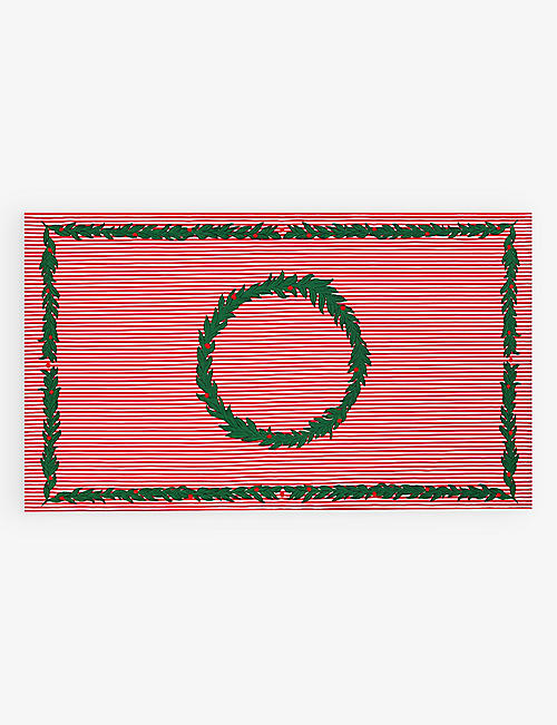 ANNA + NINA: Christmas wreath stripe-pattern organic-cotton tablecloth