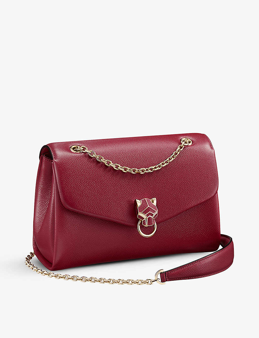 Cartier Panthère De  Chain Small Leather Cross-body In Red