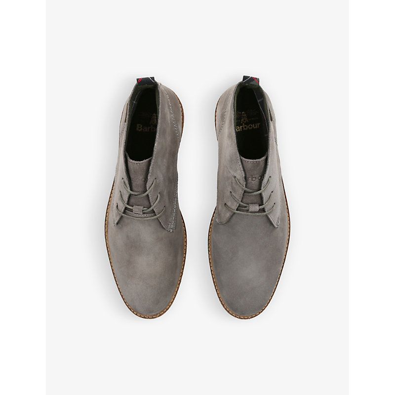 Shop Barbour Men's Grey/light Sonoran Brand-plaque Suede Desert Boots