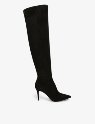 GIANVITO ROSSI: Jules pointed-toe suede over-the-knee boots