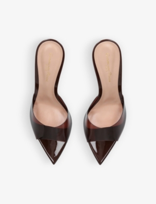 Shop Gianvito Rossi Women's Brown Elle Leather And Pvc Heeled Mules