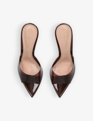 Gianvito Rossi Womens Brown Elle Leather And Pvc Heeled Mules In Brown