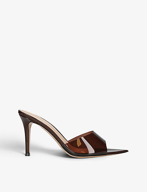 GIANVITO ROSSI: Elle leather and PVC heeled mules
