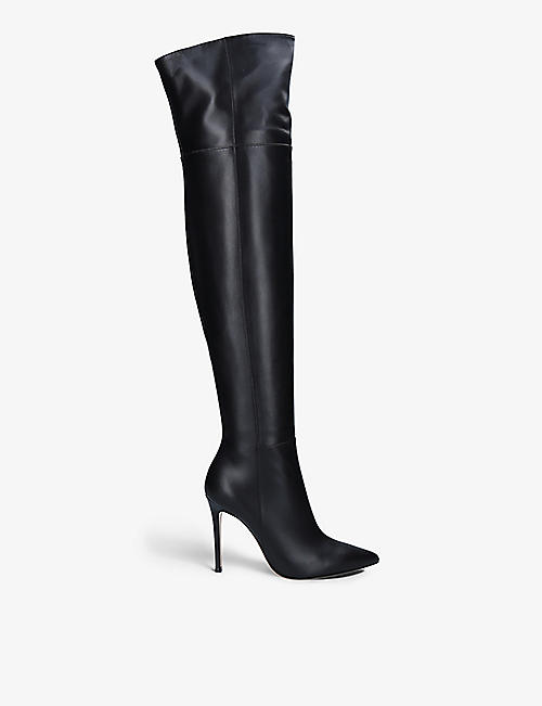 GIANVITO ROSSI: Bea Cuissard pointed-toe leather over-the-knee boots