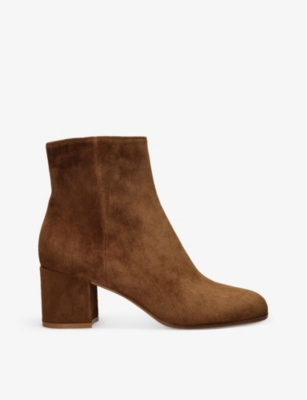GIANVITO ROSSI: Margeaux block-heel suede heeled ankle boots