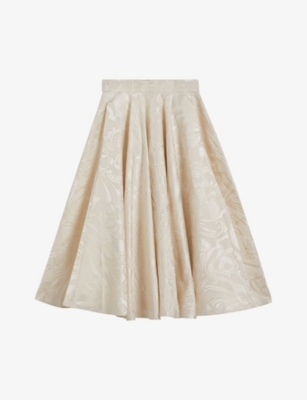 TED BAKER - Alannas paisley jacquard-weave woven midi skirt