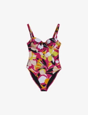 TED BAKER: Zayly floral-print swimsuit