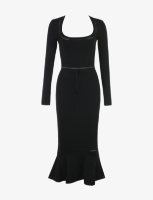 HOUSE OF CB Sasha flaredhem woven midi dress