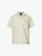 BEAMS PLUS: Camp-collar stripe-print regular-fit cotton-blend shirt