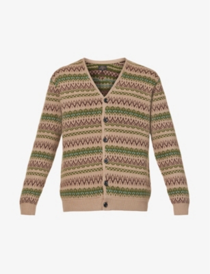 BEAMS PLUS - Fair Isle-print button-up ramie and cotton-blend