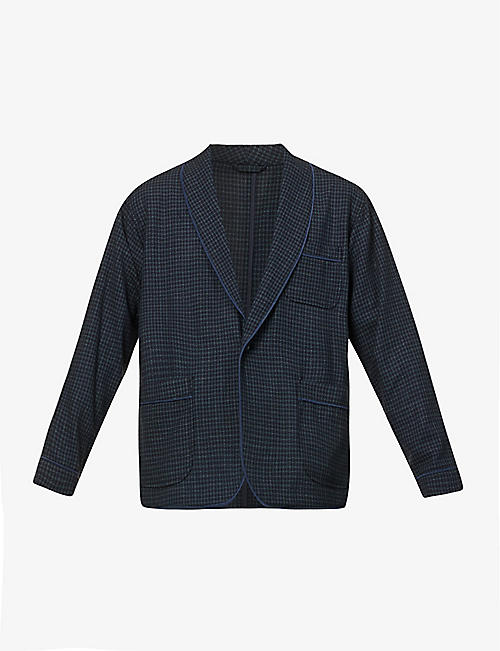 BEAMS PLUS: Checked single-breasted wool jacket
