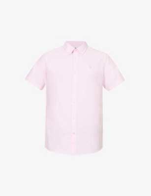 Barbour Oxtown Brand-embroidered Cotton Shirt In Pink
