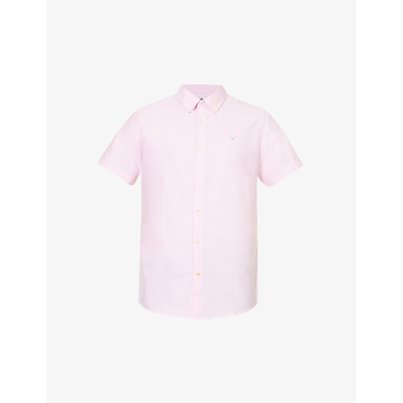 Barbour Oxtown Brand-embroidered Cotton Shirt In Pink