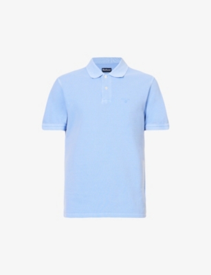 Barbour Men's Sky Brand-embroidered Short-sleeved Cotton-piqué Polo Shirt