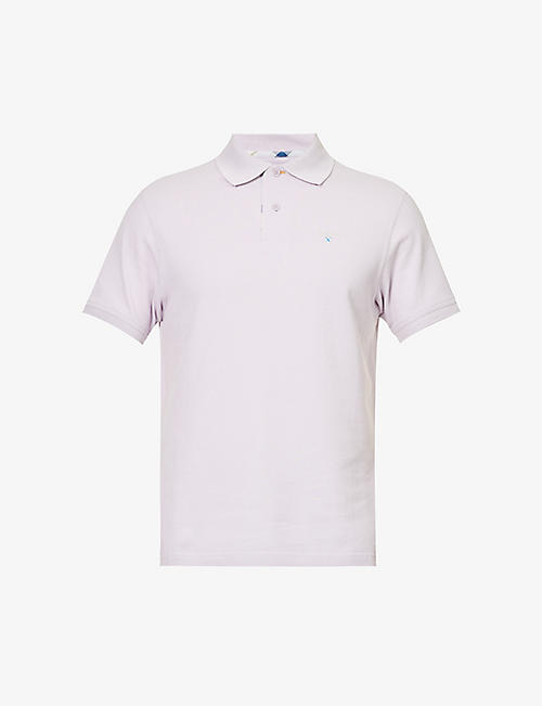 BARBOUR: Brand-embroidered short-sleeved cotton-piqué polo shirt