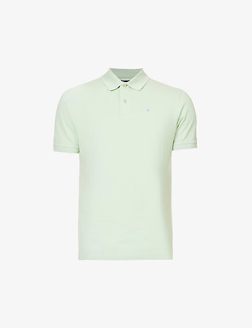 BARBOUR: Brand-embroidered short-sleeved cotton-piqué polo shirt