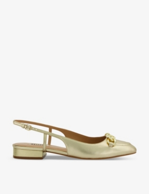 Dune Womens Gold-leather Hippity Metallic-leather Pumps ModeSens