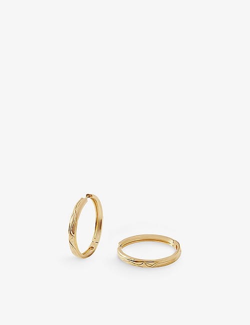 EDGE OF EMBER: Victoria large 18ct yellow gold-plated recycled sterling-silver hoop earrings