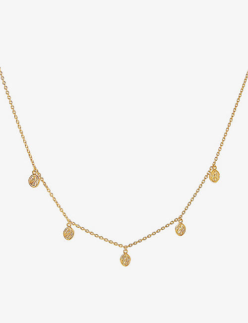 EDGE OF EMBER: Victoria coin-charm 18ct yellow gold-plated recycled sterling-silver choker necklace