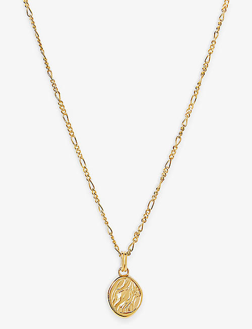 EDGE OF EMBER: Victoria coin 18ct yellow gold-plated recycled sterling-silver pendant necklace