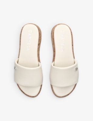 CARVELA WOMENS CARVELA C-STUD-EMBELLISHED FLAT-SOLE FAUX-LEATHER MULES 68662067