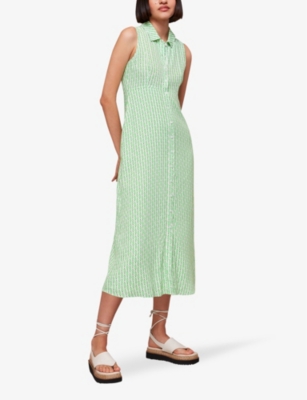 Shop Whistles Omens  Graphic-print Woven Maxi Dress In Multi-coloured