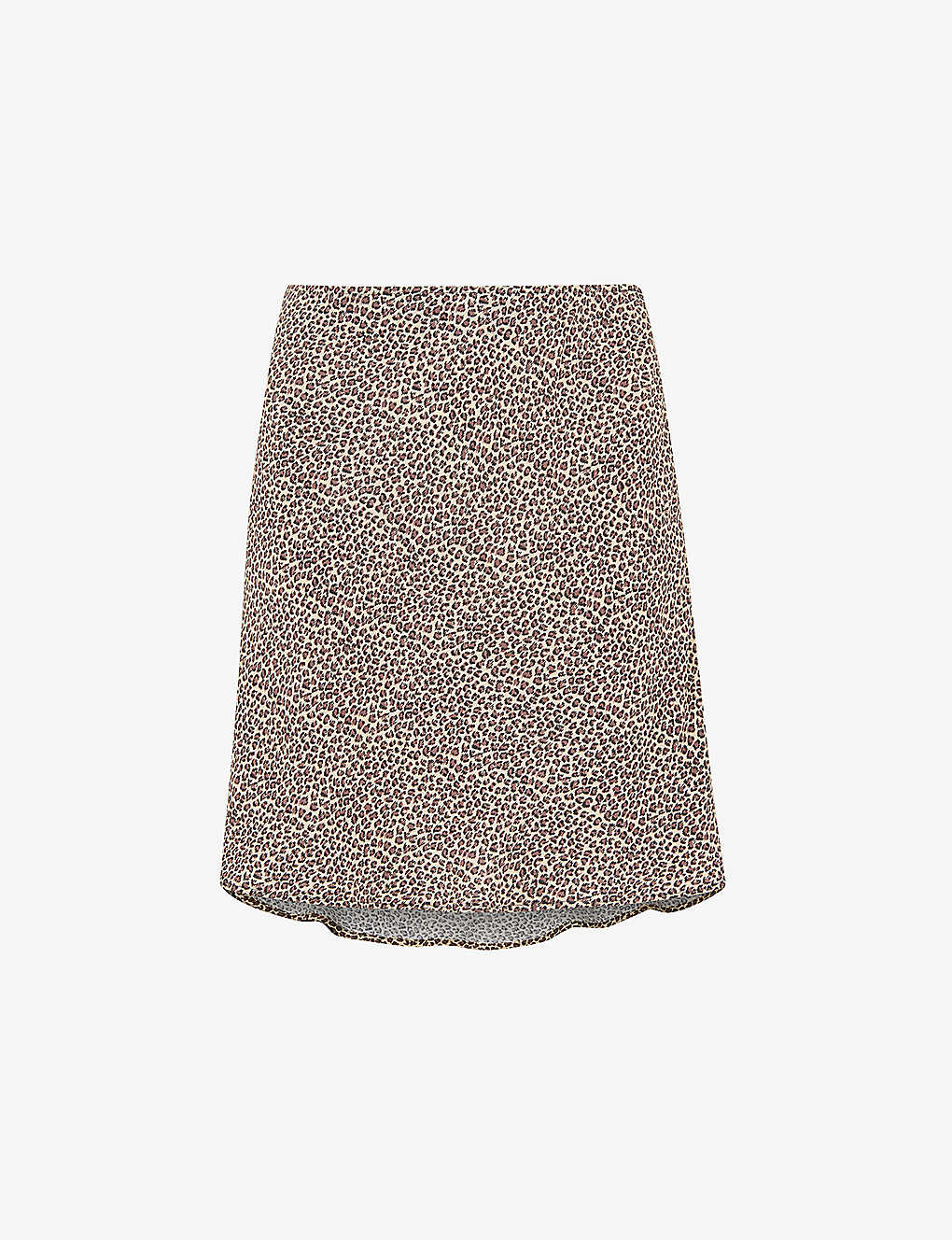 Whistles Womens Multi-coloured Dashed Leopard-print Woven Mini Skirt