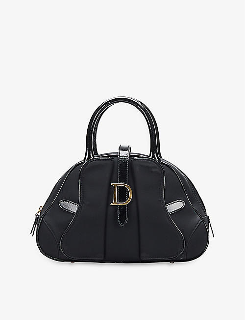 RESELFRIDGES: Pre-loved Dior Double Dome saddle woven top handle bag