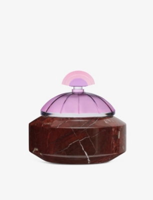 REFLECTIONS COPENHAGEN: Cherry Bonbonniere crystal and marble ornamental box 16cm
