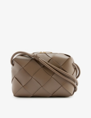 Beige Loop small Intrecciato-leather cross-body bag, Bottega Veneta