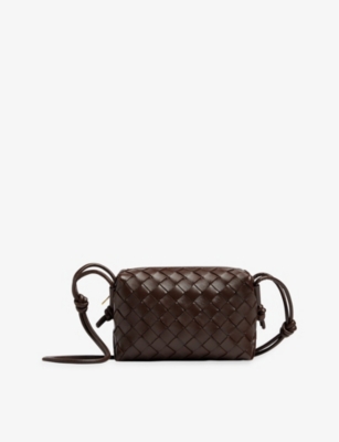 Bottega Veneta Loop Leather Cross-body Bag In Light Brown/gold