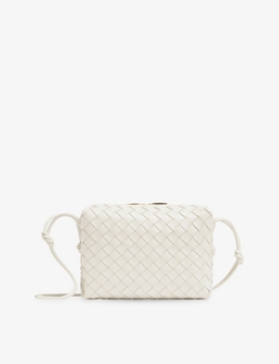 Bottega Veneta Loop Leather Cross-body Bag In White/gold