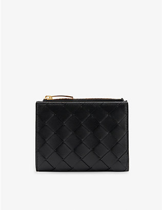 BOTTEGA VENETA: Intrecciato zipped leather bifold wallet