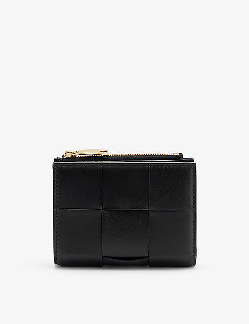 BOTTEGA VENETA: Intrecciato brand-debossed leather wallet