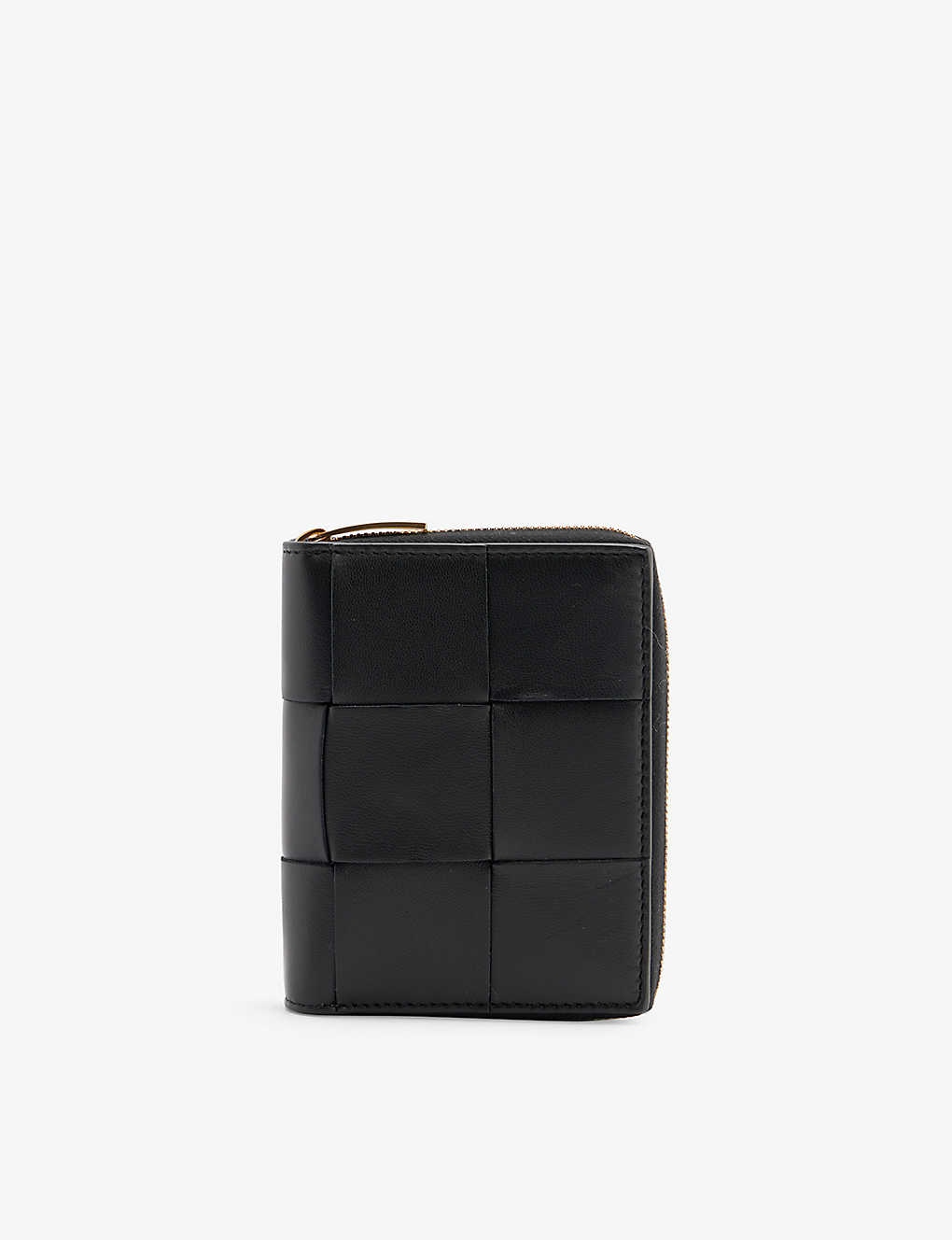 Bottega Veneta Womens Black/gold Intrecciato Padded Zip-around Leather Wallet