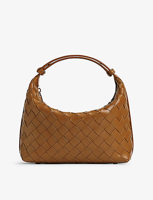 BOTTEGA VENETA: Intrecciato-weave small leather hobo bag
