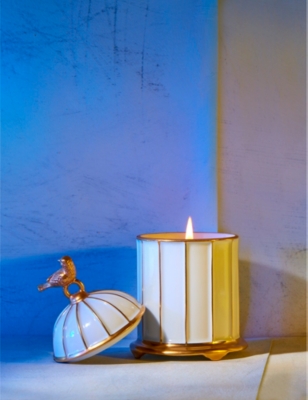 Shop L'objet Lobjet Birdcage 24k-gold Porcelain Scented Candle
