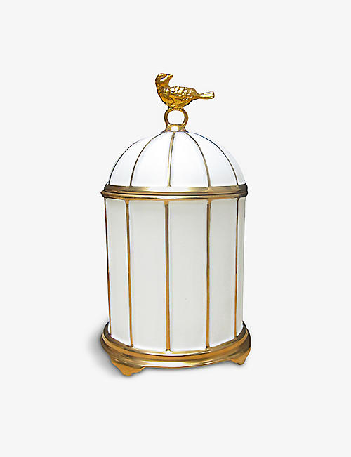 LOBJET: Birdcage 24k-gold porcelain scented candle