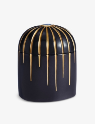 Shop L'objet Lobjet Lito Bold-eye 3-wick 24k-gold Porcelain Scented Candle