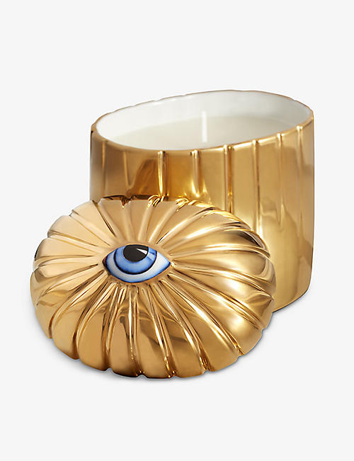 LOBJET: Lito bold-eye 24k-gold porcelain scented candle