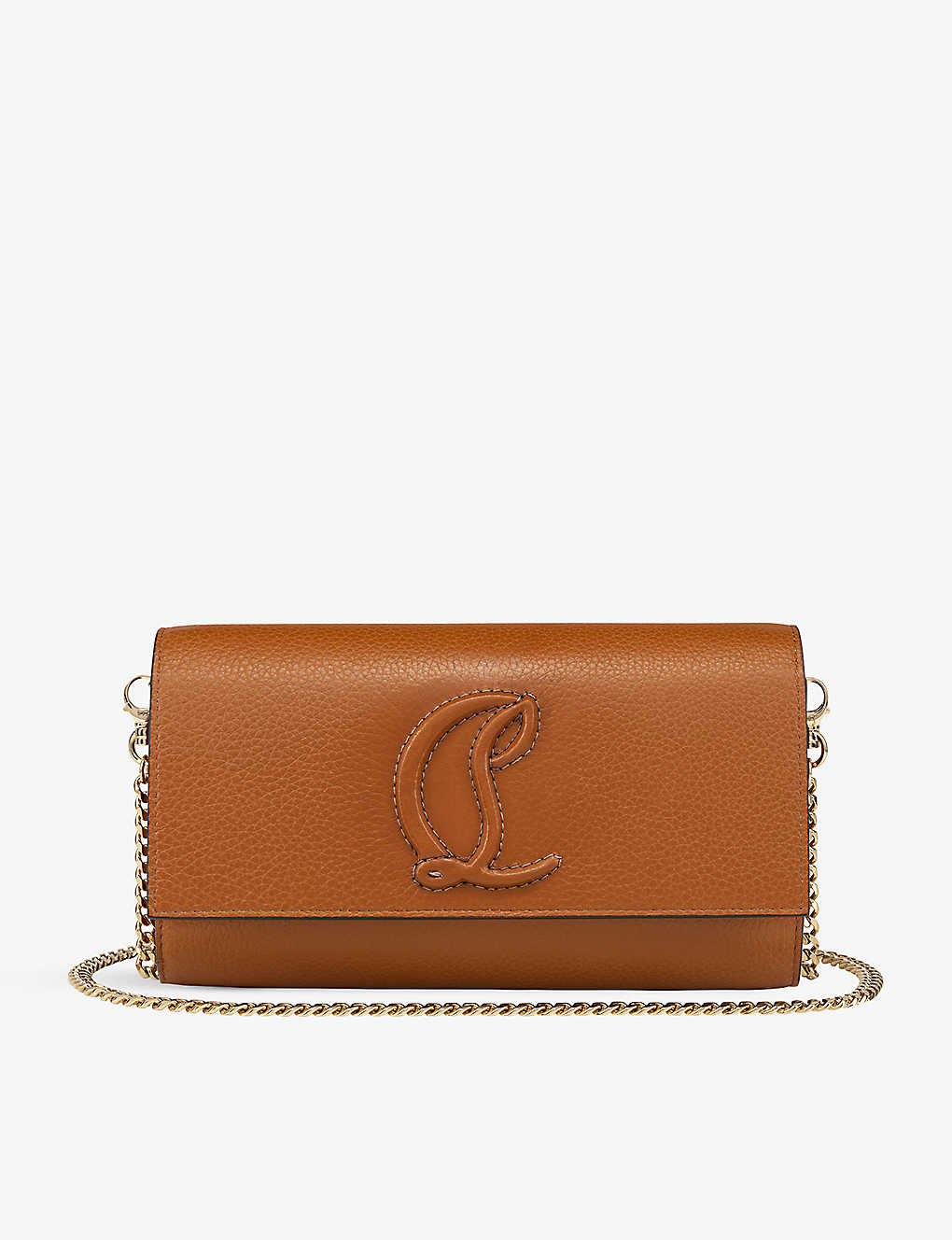 Christian Louboutin Womens Cuoio By My Side Leather Wallet-on-chain In Camel